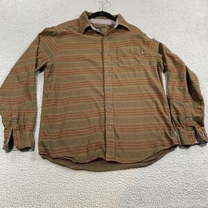 Marmot Shirt Mens Medium Brown Stripe Long Sleeve Button Front Outdoors